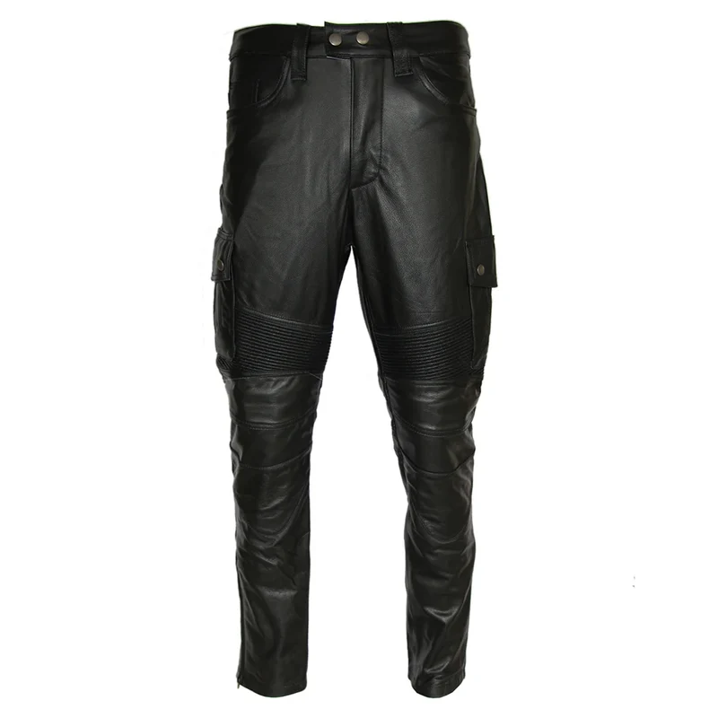 Pantalon de moto en cuir pour homme motard