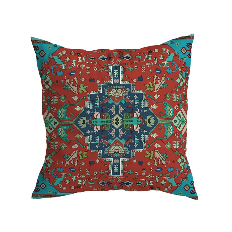 Kilim Kussenhoes 45x45 cm – Zachte Pluche met Uniek Patroon voor de Woonkamer | Sansoti