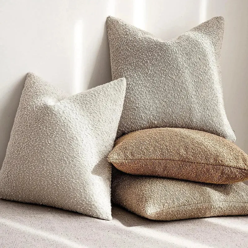 Kussenhoes Bouclé Luxe 45x45 Zacht Minimalistisch Design | Sansoti