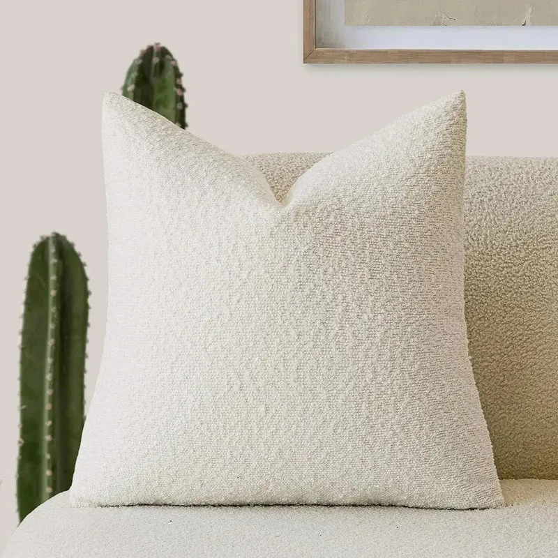 Kussenhoes Bouclé Luxe 45x45 Zacht Minimalistisch Design | Sansoti