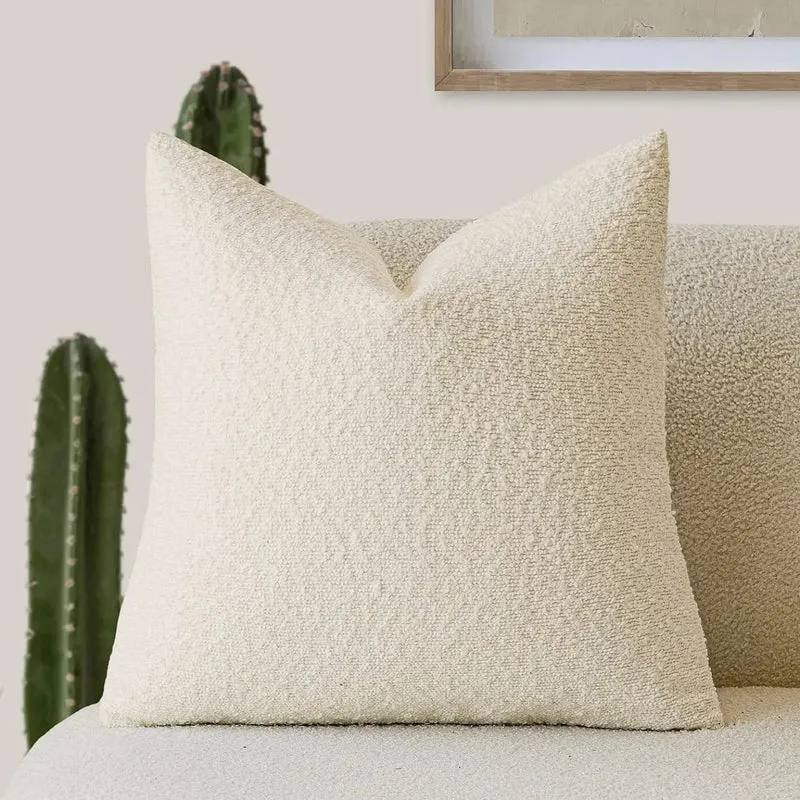 Kussenhoes Bouclé Luxe 45x45 Zacht Minimalistisch Design | Sansoti