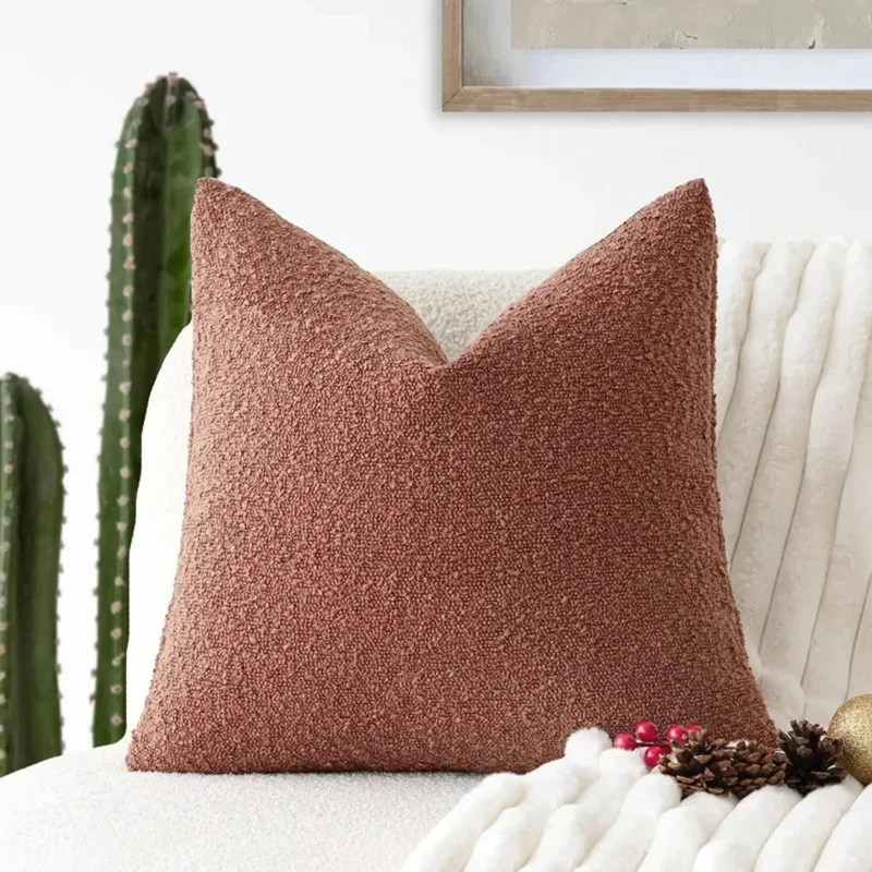 Kussenhoes Bouclé Luxe 45x45 Zacht Minimalistisch Design | Sansoti