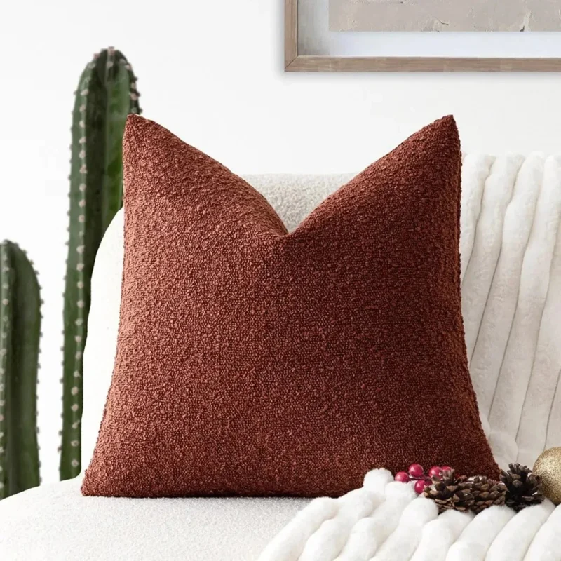 Kussenhoes Bouclé Luxe 45x45 Zacht Minimalistisch Design | Sansoti
