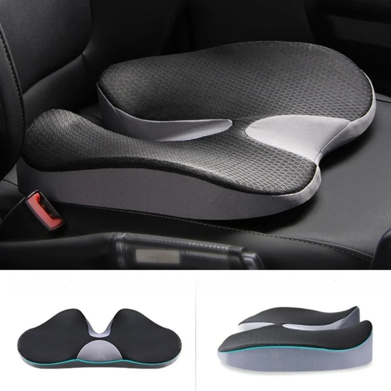 Ergonomisch Zitkussen Memory Foam Ademend Antislip Wasbaar Hoes Kantoor Auto Rolstoel 44x14cm | Sansoti