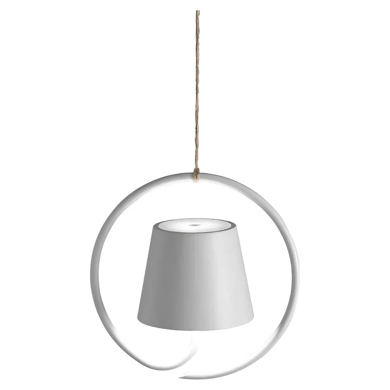 Hanglamp Draadloos Oplaadbaar LED Retro Metaal Zwart Wit Pendellamp Modern | Sansoti