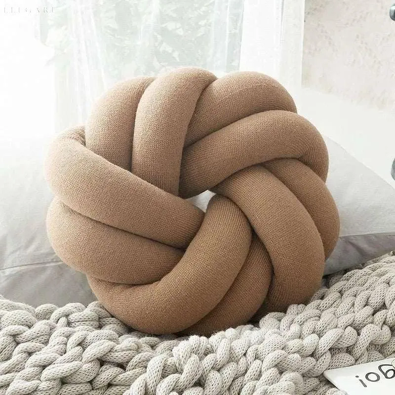 Sierkussen Knoop Rond Fluweel Decoratief 30cm Scandinavisch | Sansoti