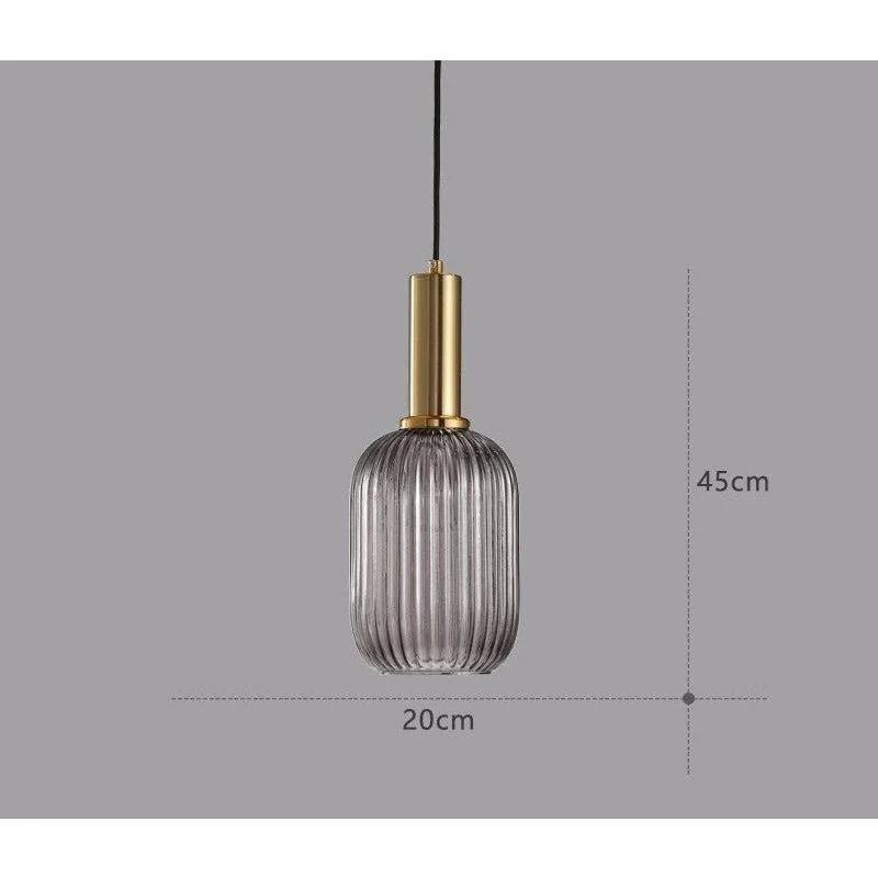 Hanglamp Ribbelglas Vintage 1-Lichts Goud E27 | Sansoti
