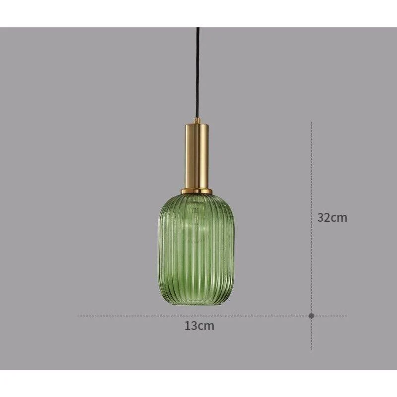 Hanglamp Ribbelglas Vintage 1-Lichts Goud E27 | Sansoti