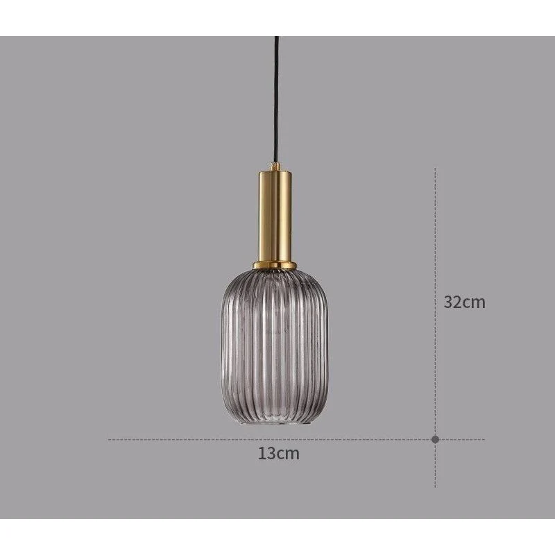 Hanglamp Ribbelglas Vintage 1-Lichts Goud E27 | Sansoti