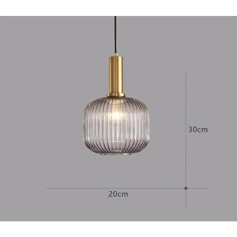 Hanglamp Ribbelglas Vintage 1-Lichts Goud E27 | Sansoti