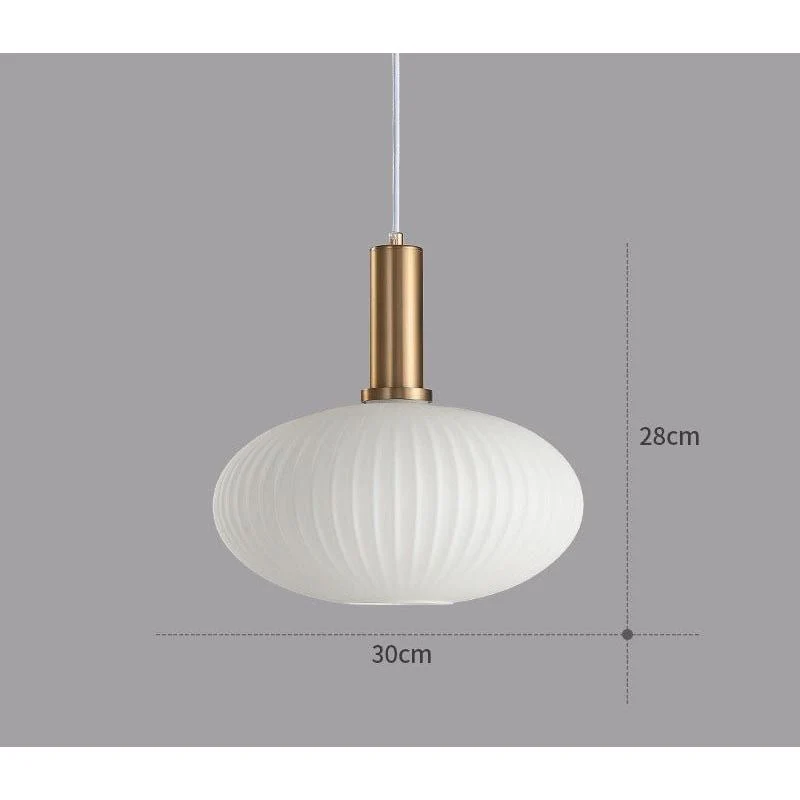 Hanglamp Ribbelglas Vintage 1-Lichts Goud E27 | Sansoti