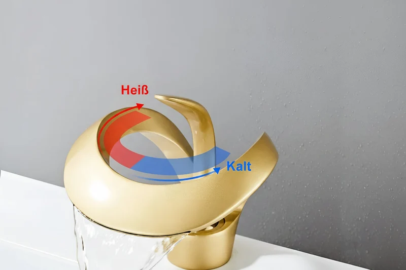 Wastafelkraan Design Waterval Mengkraan Messing Modern | Sansoti