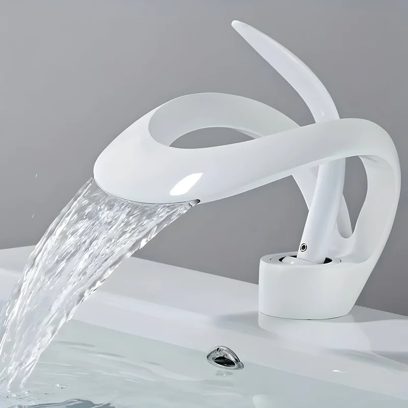 Wastafelkraan Design Waterval Mengkraan Messing Modern | Sansoti