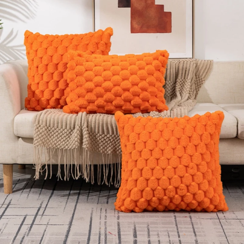Zachte Kussenslopen met Geribbelde Marshmallow Textuur – Luxe Kussenhoes in Crème, Roze, Grijs, Zwart voor Woonkamer & Slaapkamer | Sansoti