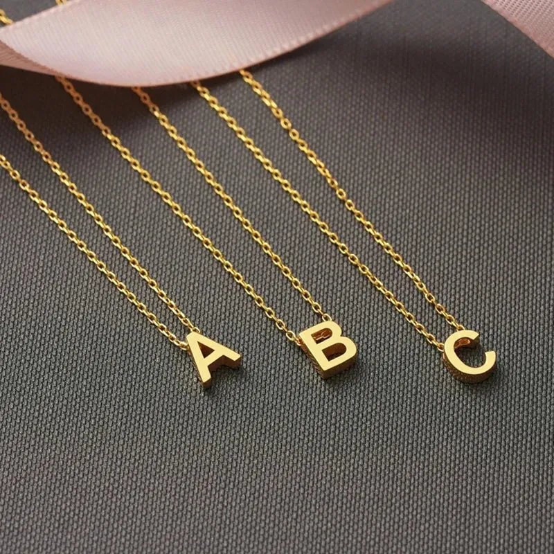 Minimalistische Letter Initiaal Ketting – Edelstaal met Verstelbare Ketting – Personaliseerbaar – Elegant voor Dagelijks of Feestelijk | Sansoti