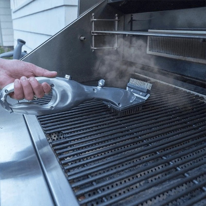 Stoomreinigingsborstel voor BBQ en Grill – Roestvrijstalen Borstelharen met Ergonomische Handgreep | Sansoti
