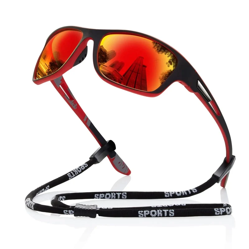 Sportieve Gepolariseerde Zonnebril – UV400 Bescherming – Wrap-Around Design voor Fietsen, Hardlopen & Outdoor Activiteiten | Lichtgewicht Anti-Reflectie Brillen | Sansoti