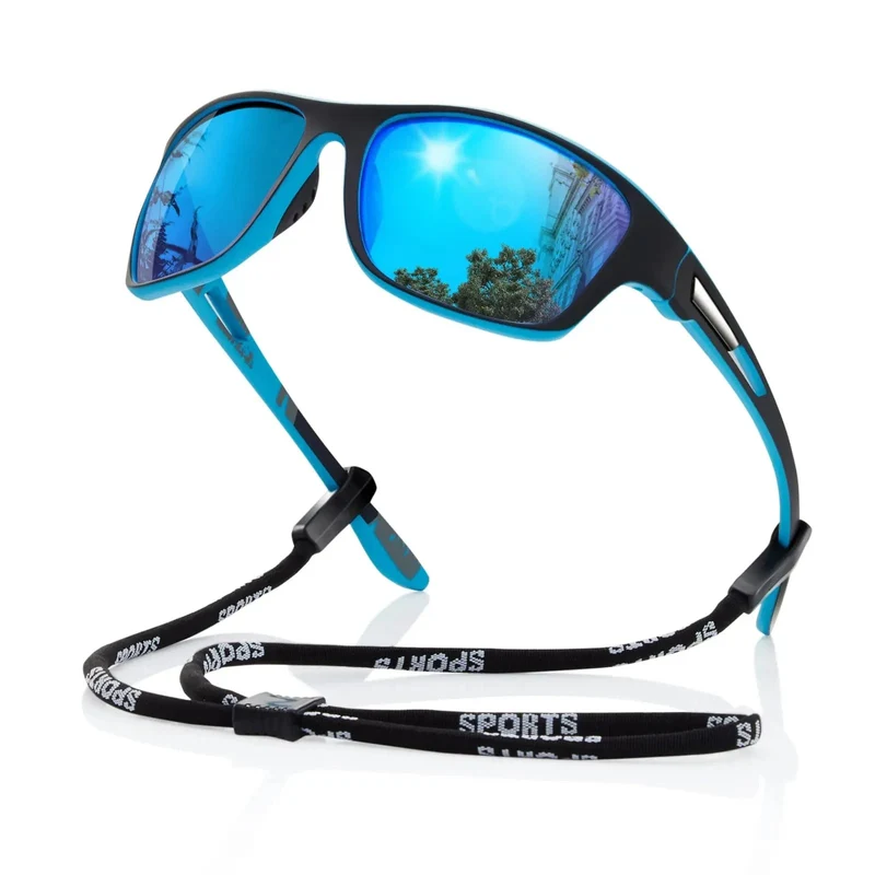 Sportieve Gepolariseerde Zonnebril – UV400 Bescherming – Wrap-Around Design voor Fietsen, Hardlopen & Outdoor Activiteiten | Lichtgewicht Anti-Reflectie Brillen | Sansoti