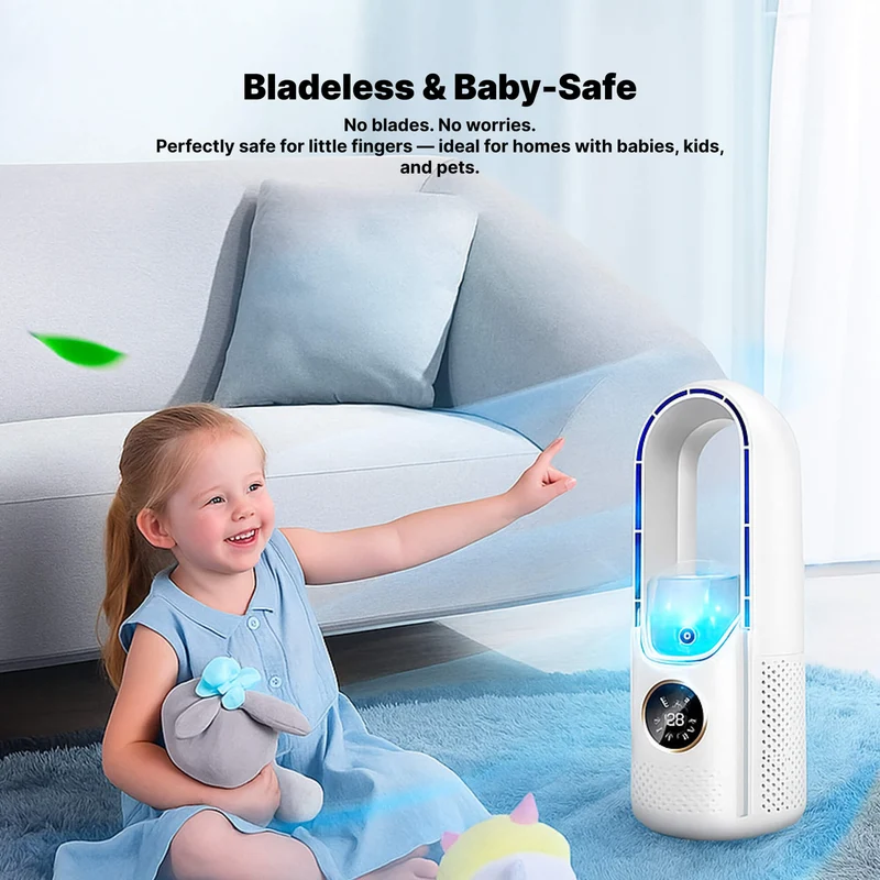 Draadloze Compacte Luchtkoeler met Stille Ventilator – Handig USB-Apparaat voor Thuis en Kantoor – 100ml Watertank | Sansoti
