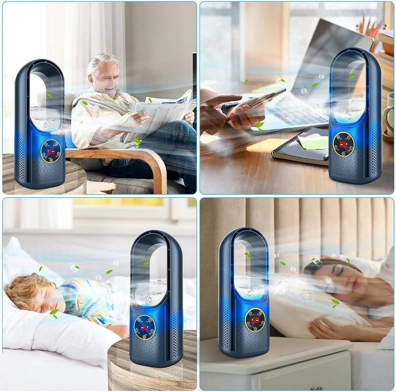 Draadloze Compacte Luchtkoeler met Stille Ventilator – Handig USB-Apparaat voor Thuis en Kantoor – 100ml Watertank | Sansoti