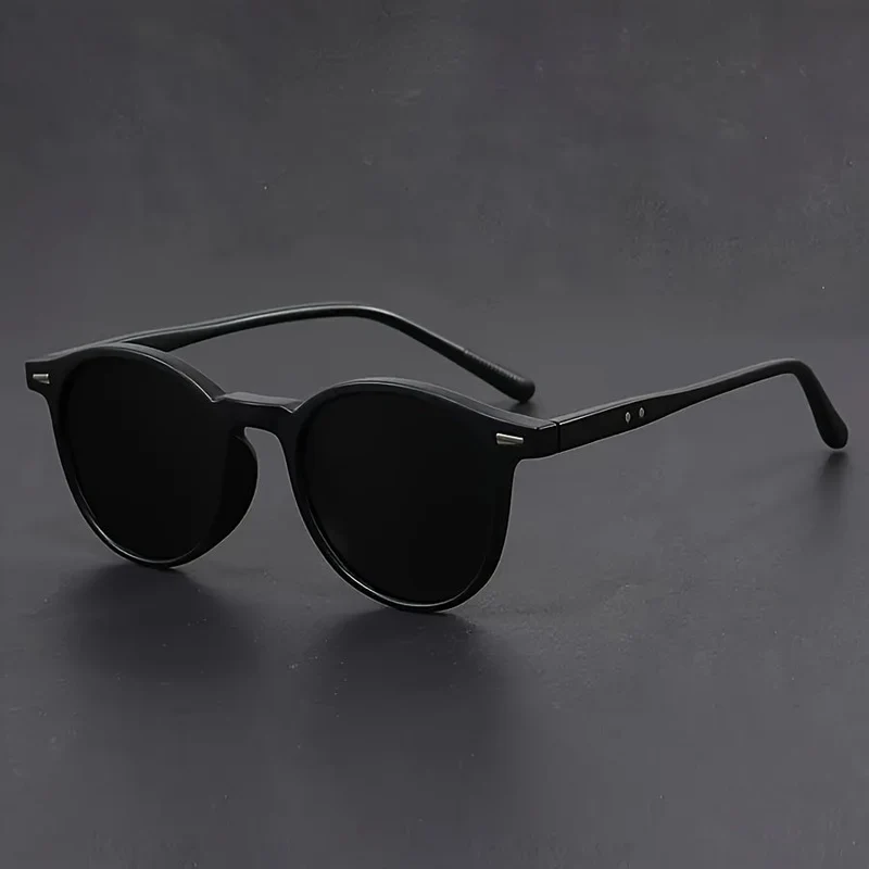 Retro Ronde Zonnebril Heren – Lichtgewicht Kunststof Montuur Schildpad Patroon Zwartbruin – Vintage Eyewear Streetwear Fashion | Sansoti