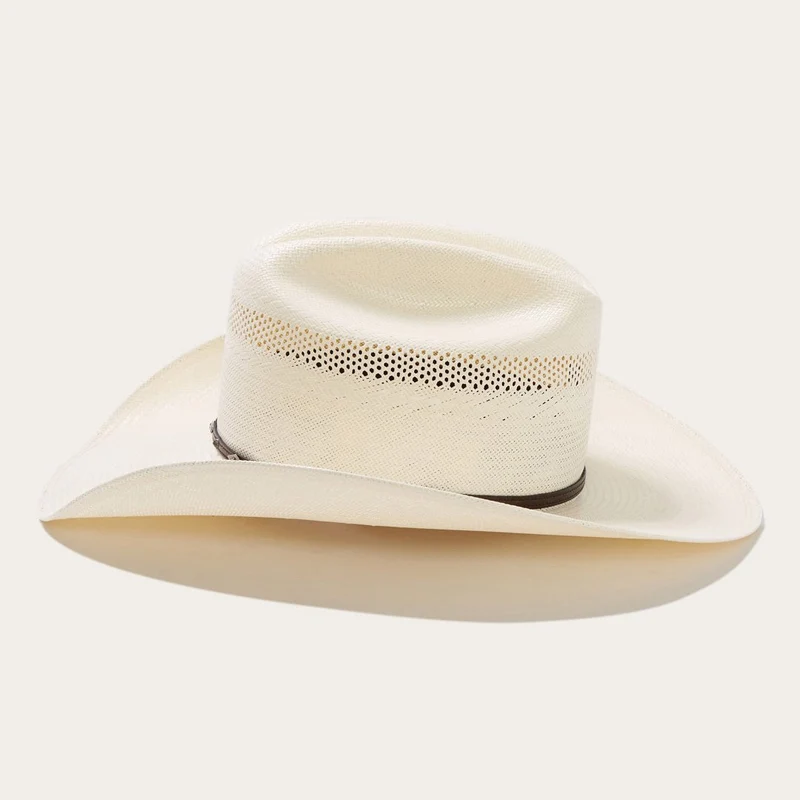 Cowboyhoed van Stro met Lederen Band en Metallic Accenten – Verstelbaar 58-60 cm | Sansoti