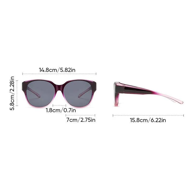 Overzet Zonnebril met Gepolariseerde Glazen UV400 Bescherming Cat-Eye Design voor Brillendragers Dames Heren | Sansoti