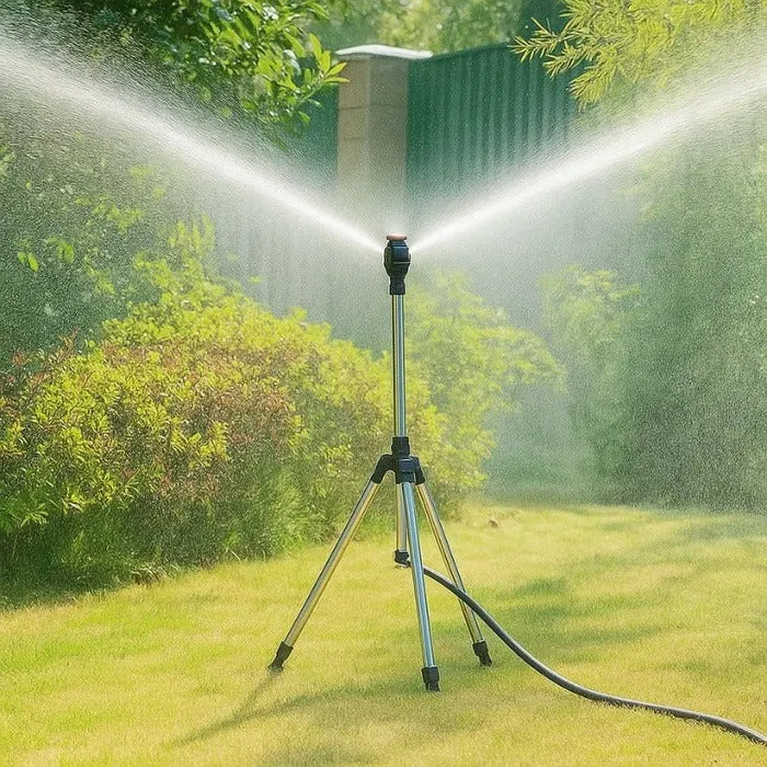 Roterend Sproeier Statief 360° Tuinbewatering | Verstelbare Hoogte en Bereik | Hoge Druk met 4 Slangadapters | Sansoti