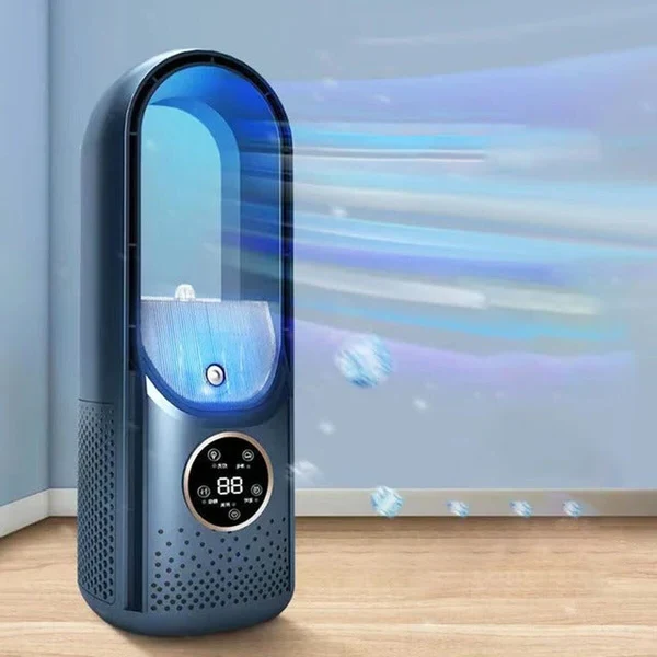 Draagbare Bladeloze Luchtbevochtiger met Stille Werking voor Thuis en Kantoor – Compact USB Koelventilator met 6 Snelheden en Timer – Energiezuinige Persoonlijke Airco voor Werkplek en Slaapkamer | Sansoti