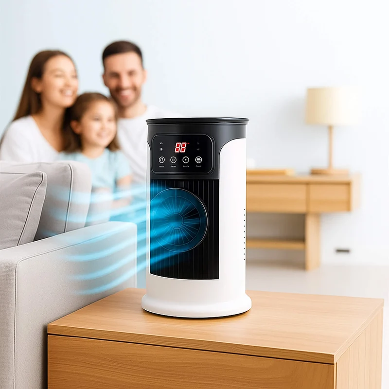 Mobiele Aircooler met Vernevelaar | Raamloze Verdampingskoeler voor Thuis en Kantoor | 300ml Watertank | Fluisterstil <23dB | Energiezuinig 18W | Sansoti