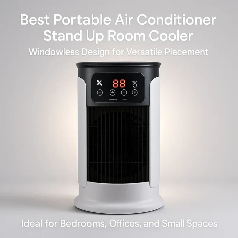 Mobiele Aircooler met Vernevelaar | Raamloze Verdampingskoeler voor Thuis en Kantoor | 300ml Watertank | Fluisterstil <23dB | Energiezuinig 18W | Sansoti