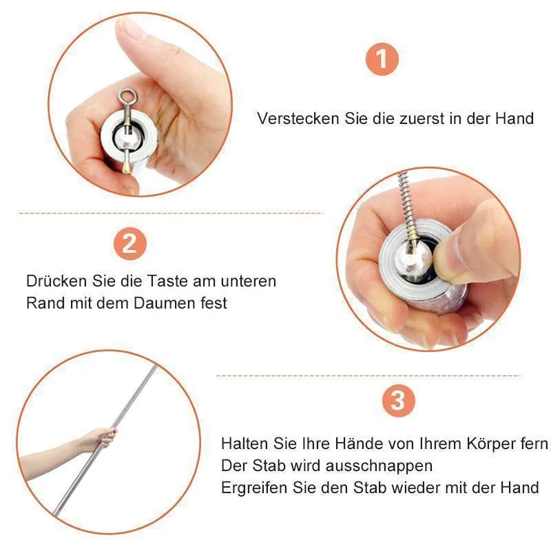 Uitschuifbare Metalen Staf 110 cm - Multifunctioneel Telescopisch Roestvrijstalen Staaf voor Zelfverdediging en Entertainment | Sansoti
