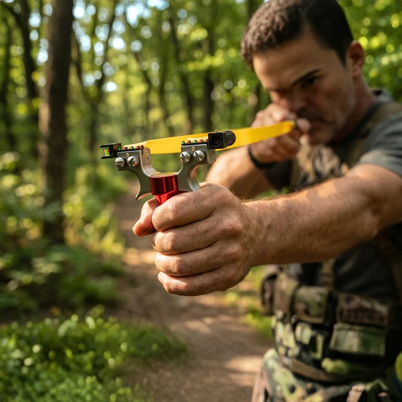 Precisiekatapult met Geïntegreerde Laserrichting en Infraroodwaterpas voor Sport en Outdoor | Sansoti