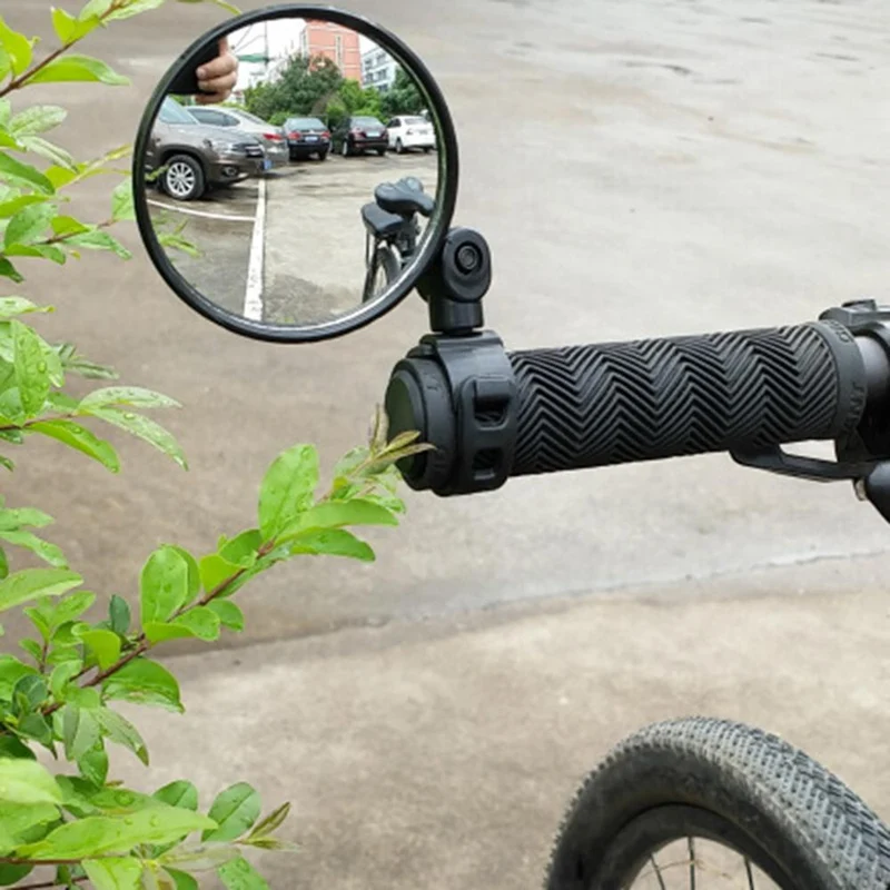 360° Verstelbare Fietsspiegel Stuur Achteruitkijkspiegel Rond Ovaal Veiligheid | Sansoti