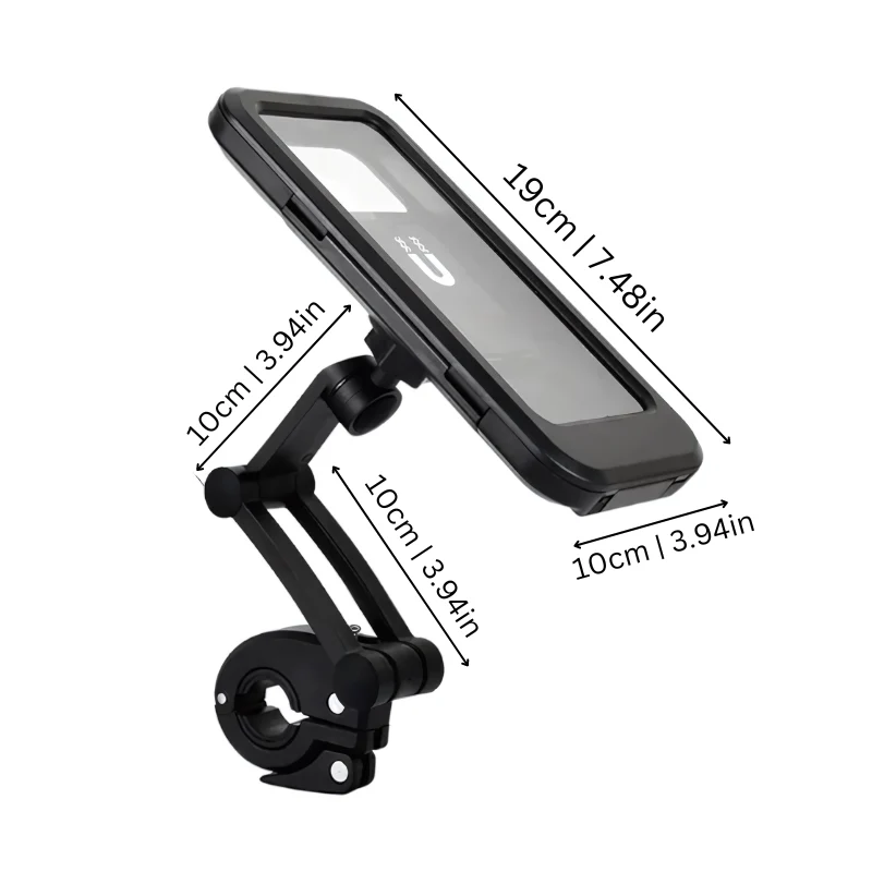 Waterdichte Telefoonhouder Fiets 360° Draaibaar Zwart met Touchscreen Toegang voor Regenweer en Navigatie | Sansoti
