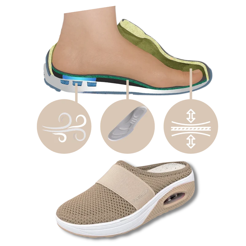 Orthopedische Instappers voor Dames Luchtgeveerd Comfortabel Zacht Slip-On | Sansoti