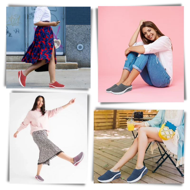 Orthopedische Instappers voor Dames Luchtgeveerd Comfortabel Zacht Slip-On | Sansoti