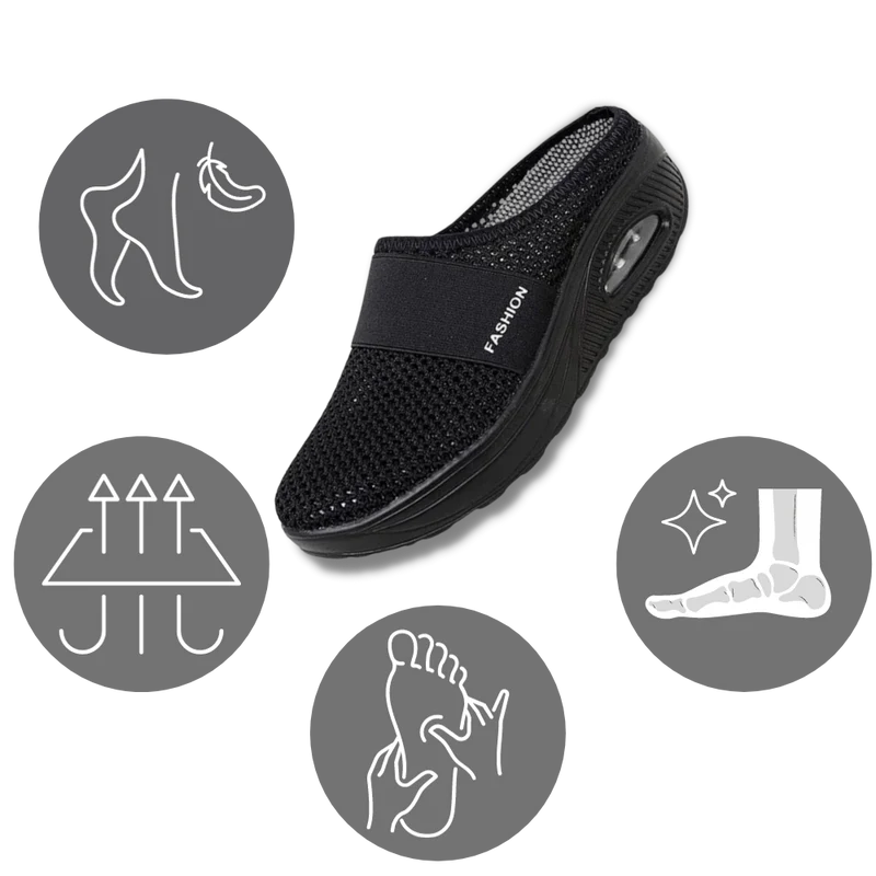 Orthopedische Instappers voor Dames Luchtgeveerd Comfortabel Zacht Slip-On | Sansoti