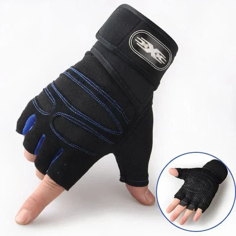 Sporthandschoenen met Polssteun Zwart Schokwerend voor Fitness | sporthandschoenen met polsbescherming gym handschoenen fitnesshandschoenen krachttraining wielrennen ademend antislip